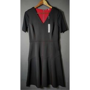 NWT Elie tahari Maria dress black red scuba fit n flare a line women’s 2 Xs